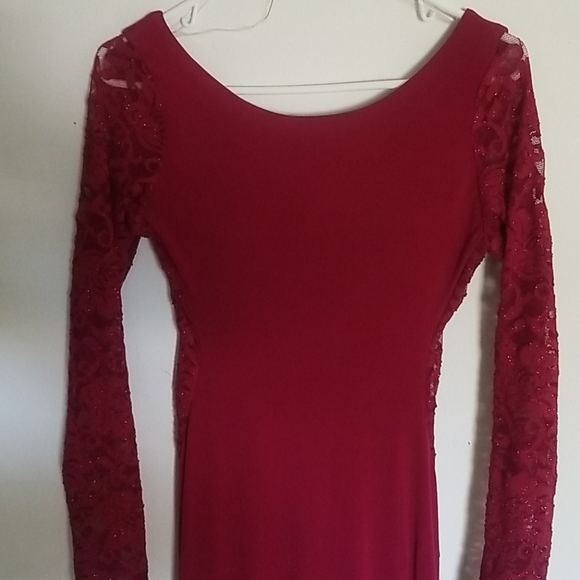 Sequin Heart Lace Long Length Formal Dress - Picture 8 of 8